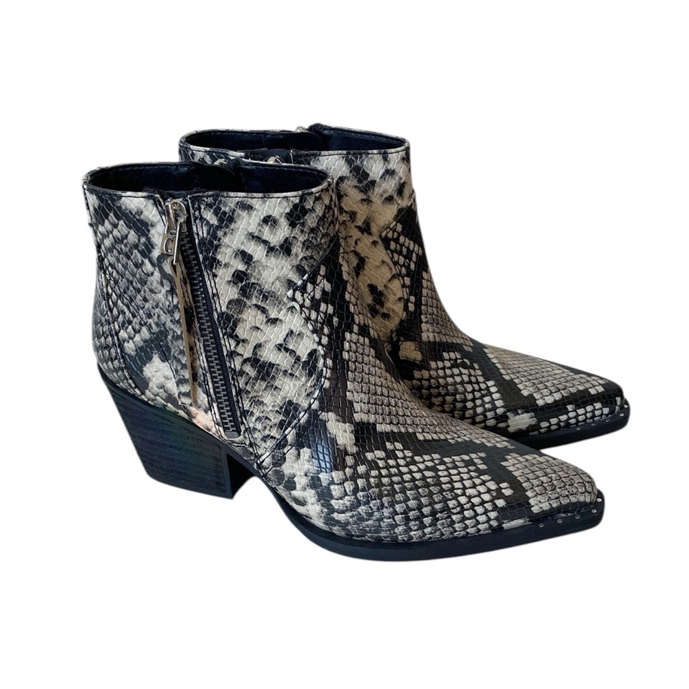 NEW Sam Edelman Whistler snakeskin animal skin ankle boots size US 6 EU 36 - Picture 1 of 9